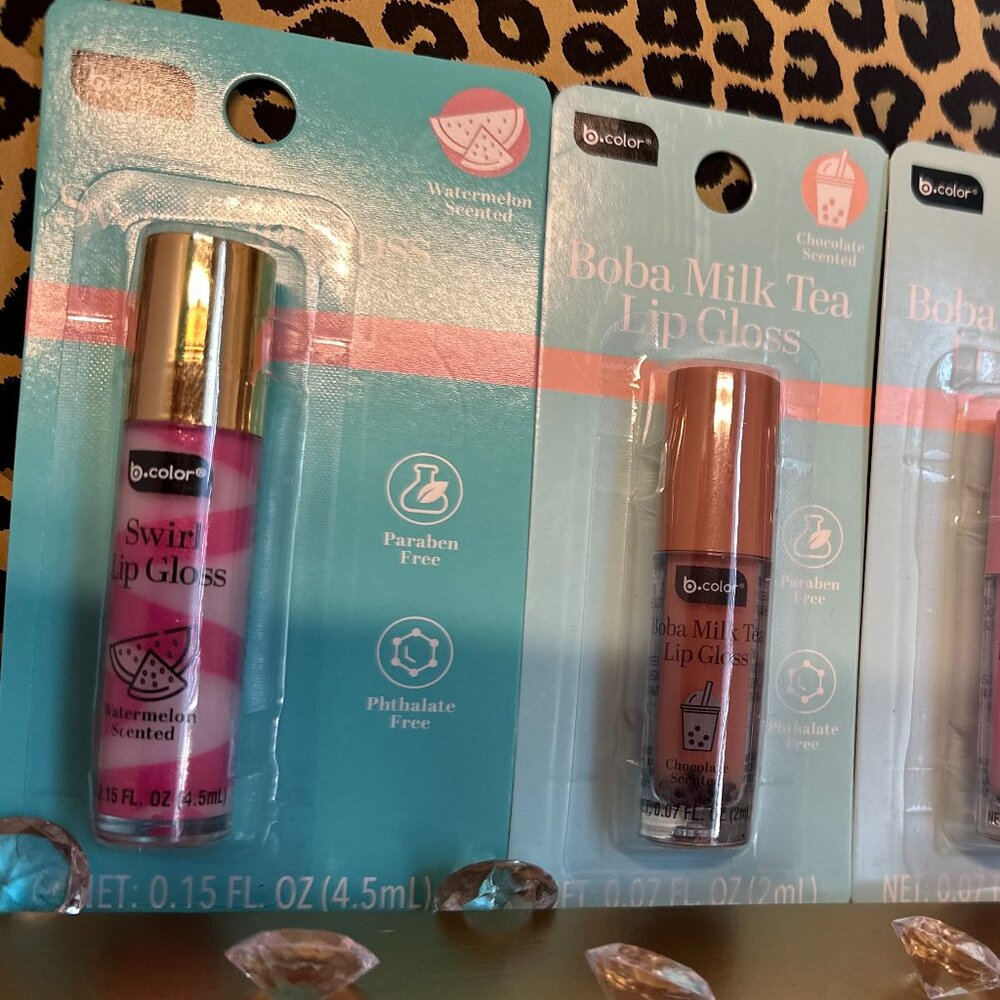 B Pure Lip Bundle*** Five Lip Glosses with Make-Up Bag - Picture 2 of 4